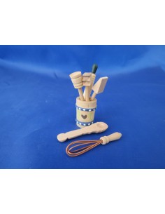 Cubilete con set de utensilios de cocina