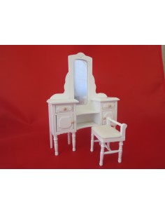 Tocador con banqueta blanco