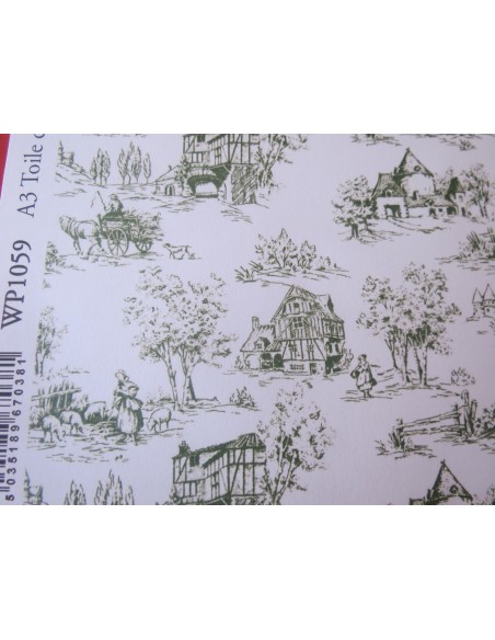 papel Toile de Jouy en verde