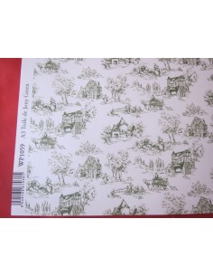 papel Toile de Jouy en verde 2