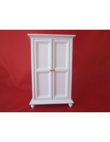 Armario en miniatura de madera blanco  Armario en miniatura de madera blanco