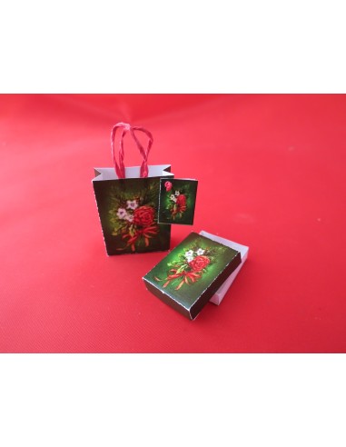 Bolsa con tarjeta y caja de regalos