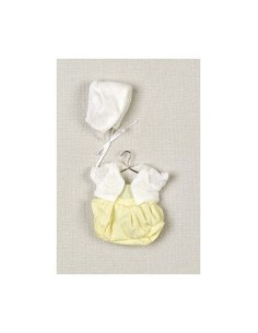 Pelele amarillo con rebeca blanca