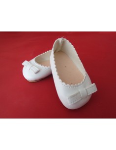 Manoletinas con lazo piel blanca