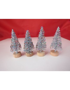 Arbolito de Navidad, color plata y bolas de colores 2