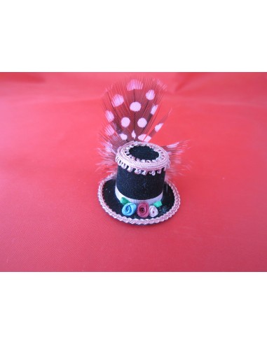 Sombrero negro copa alta, soporte incluido