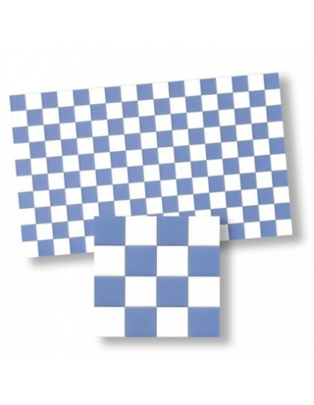 Azulejos, damero celeste/blanco