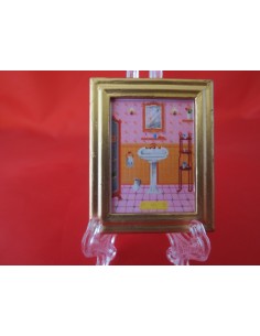 Cuadro para baño tonos rosa