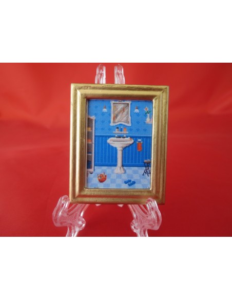 Cuadro para baño tonos celeste