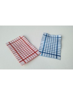Paños de cocina azul o rojo