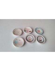 Platos decorados con calco UNIDAD
