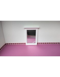 Espejo de madera pintado en blanco