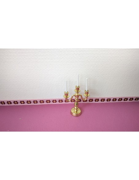 Candelabro dorado 3 brazos