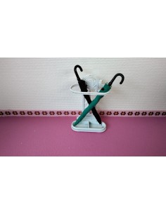 Paragüero blanco con 2 paraguas